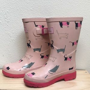 Joules Cat Rain-boots youth sz 13